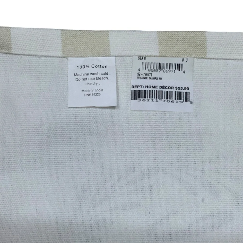 Nantucket Placemats Buffalo Check Quality Cotton Shabby Chic Plaid Neutral Beige